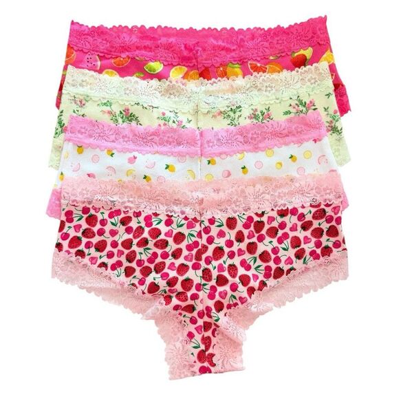 Victoria's Secret PINK Cheeky Lace Panties Womens Medium M LOT OF 4 VS Panty - Picture 2 of 9